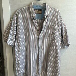 Men's Casual Striped Button-Down Shirt